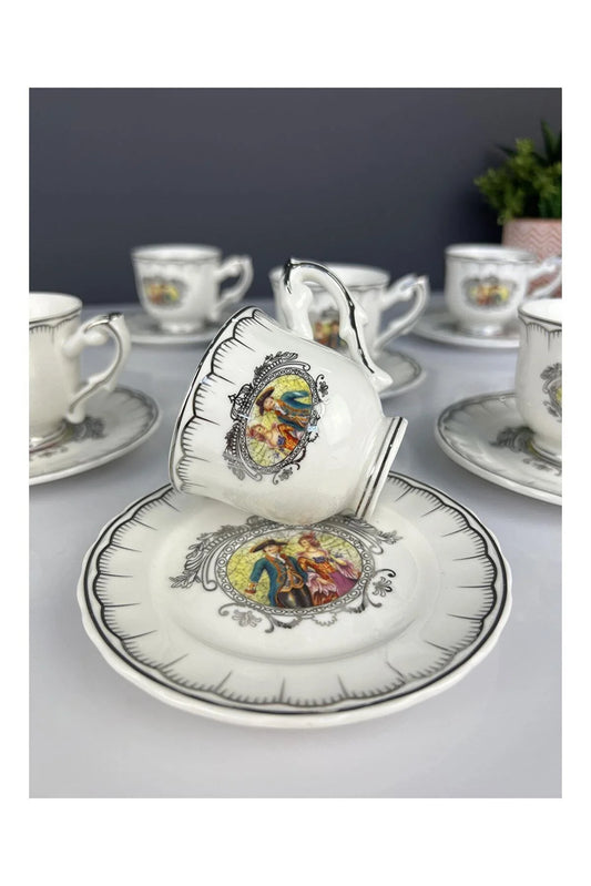 Exquisite Turkish Coffee Cup Set with Espresso Cups & Saucers