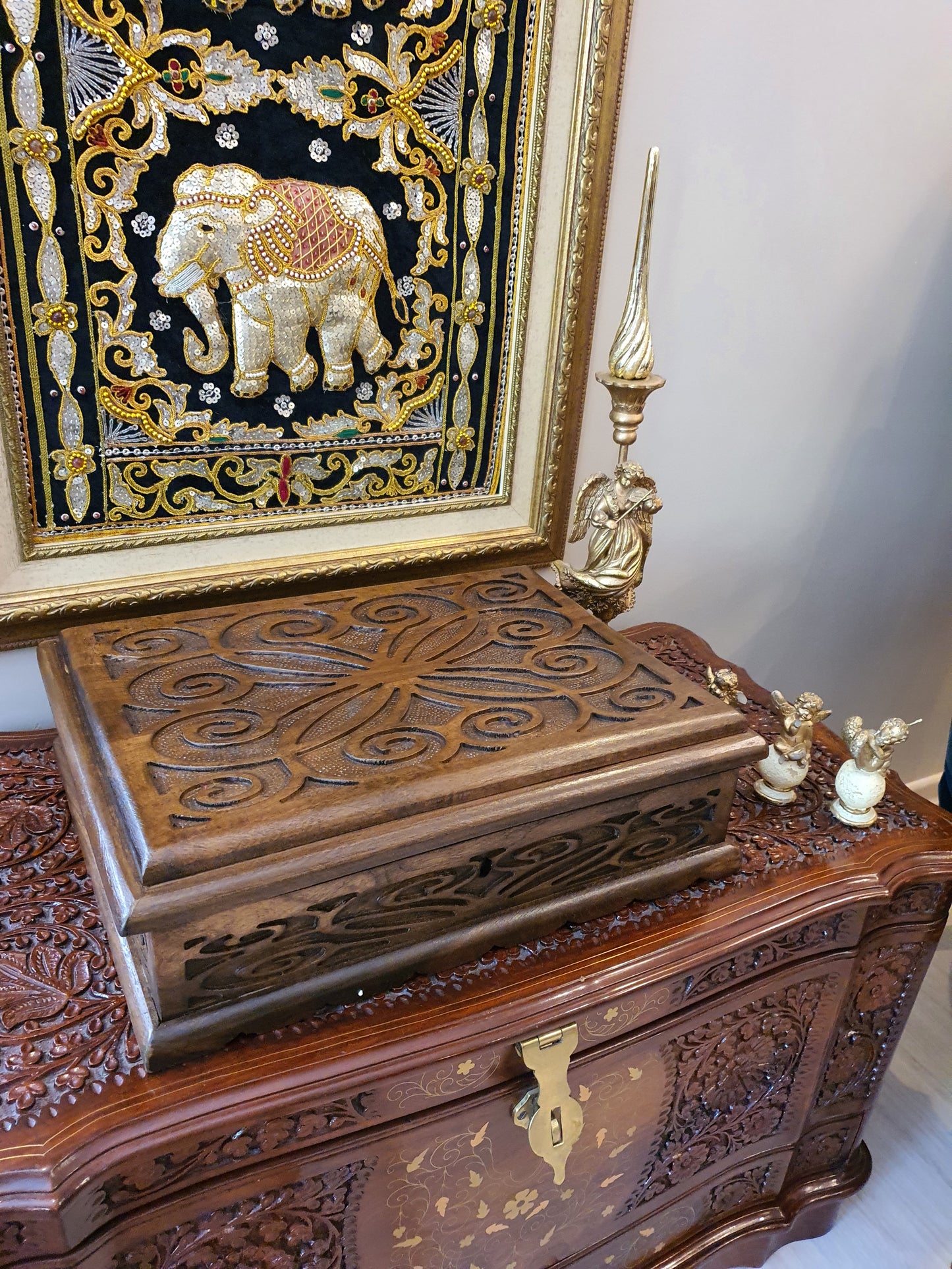 Exquisite craftsmanship with intricate carvings