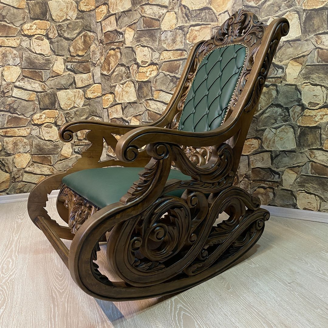 Hand-carved Baroque rocking chair
