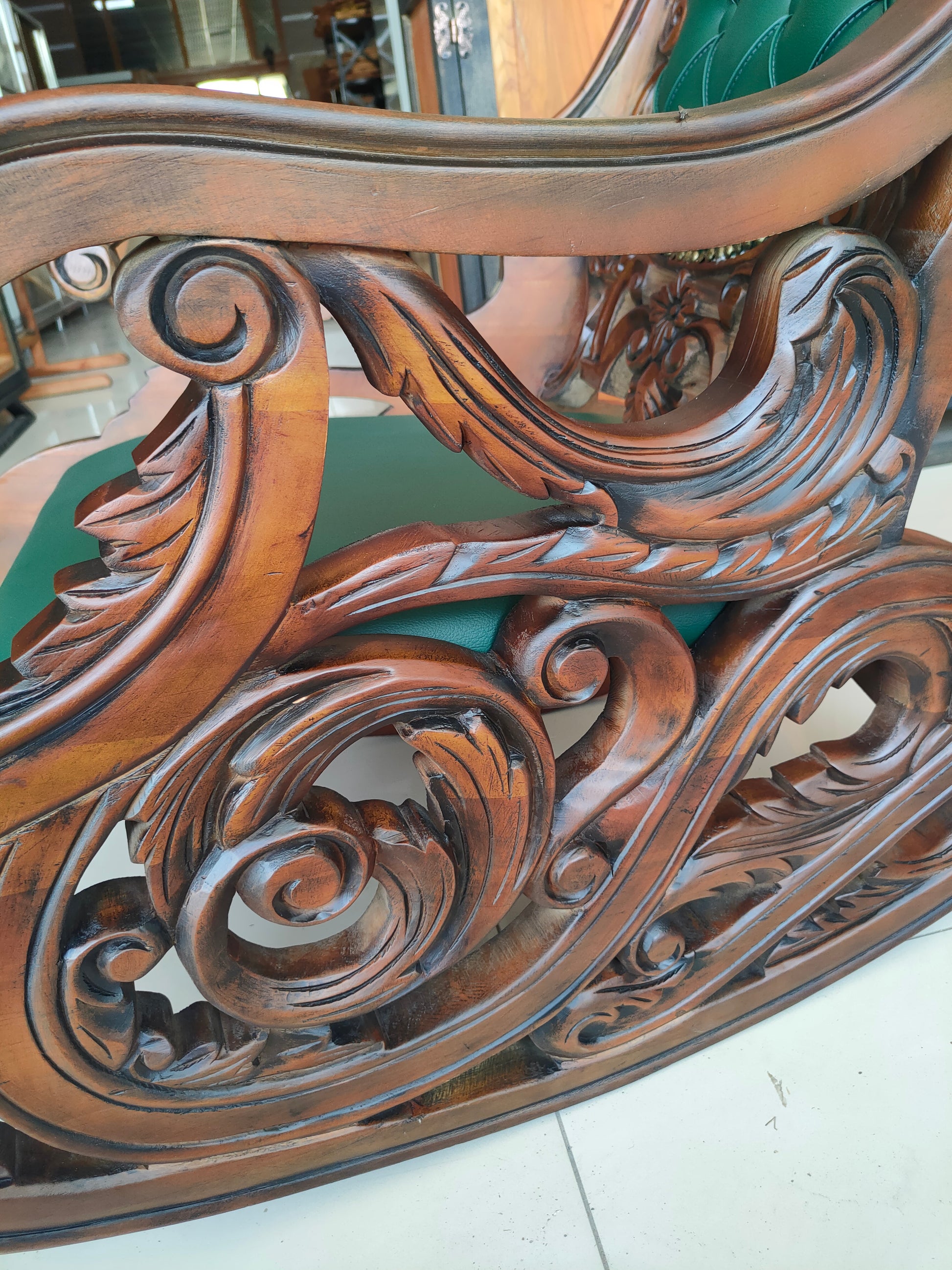 Hand-carved Baroque rocking chair